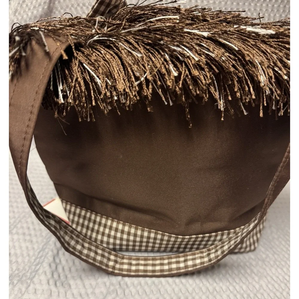 Abetta Accessories Western Fringe Tote Brown Gingham Cowboy Boot Floral‎ NWT Bag